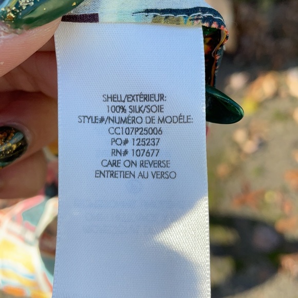 Alice + Olivia | Western Postcard Willa Placket Silk Print Blouse - Picture 12 of 13